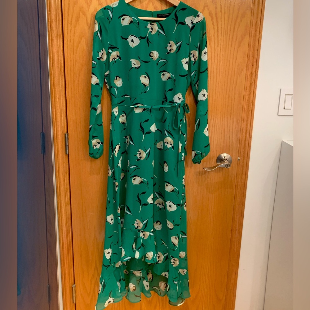 Banana Republic Green Floral Dress